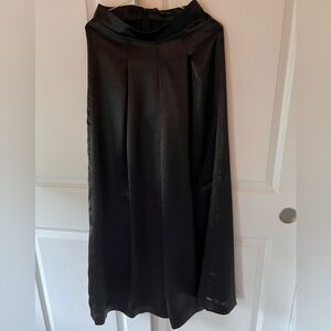 Endless Rose Black Satin Wide Pants. Size S.